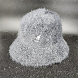 Kangol Hat Cap Furgora Casual Fitted Mens Small Gray Fuzzy Angora Bucket Cloche